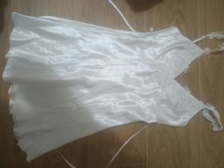 Bata, camisón y liga novia blanco