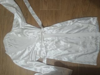 Bata, camisón y liga novia blanco