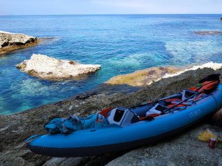 Kayak hinchable 3 plazas azul