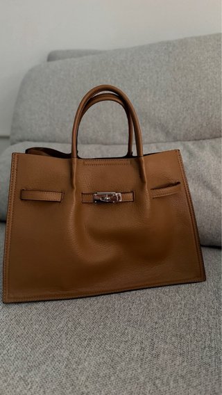 Bolso Piel Camel Estilo Birkin