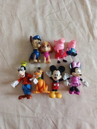 Lote Muñecos Mickey, Patrulla Canina y Peppa Pig