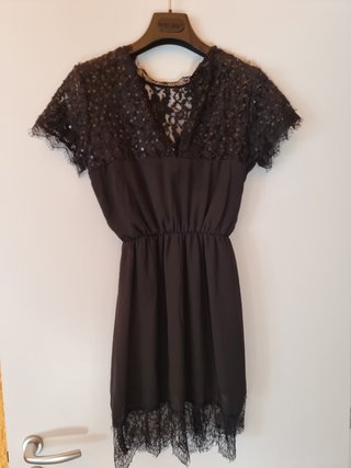 Abitino donna pizzo e paillettes Tg M