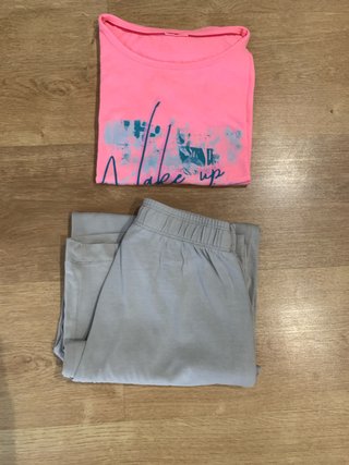 Conjunto chándal rosa y gris