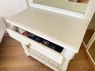 Cómoda tocador pino macizo blanco