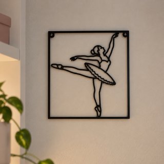 Decorazione per muro ballerina danza classica line