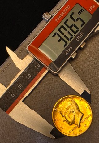 Medio Dólar Kennedy 1971-D Baño Oro 24k
