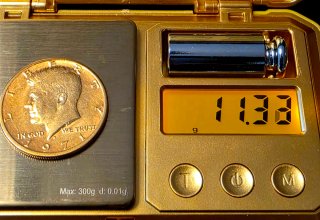 Medio Dólar Kennedy 1971-D Baño Oro 24k