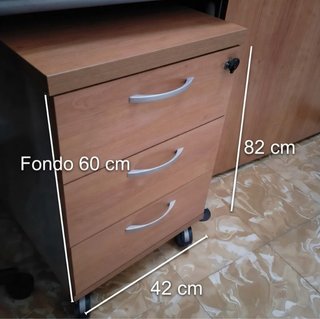 Muebles despacho 3 piezas madera y cristal