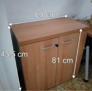 Muebles despacho 3 piezas madera y cristal