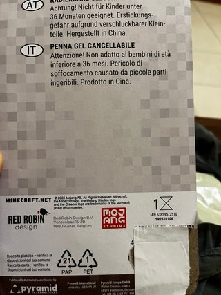Astuccio Minecraft con 3 penne cancellabili