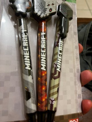 Astuccio Minecraft con 3 penne cancellabili