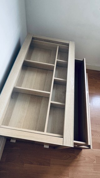 Cajonera Roble de armario con Tapa de Cristal
