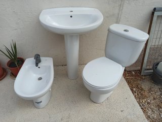 Conjunto Baño Roca: Lavabo, Bidé y wc.