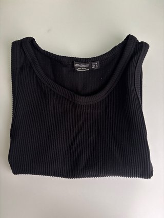 Top negro sin hombros Stradivarius Talla M