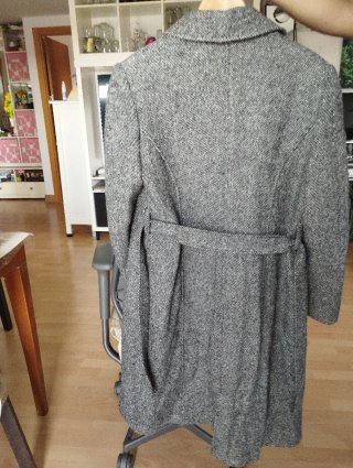 Abrigo elegante Marietti gris y negro talla L