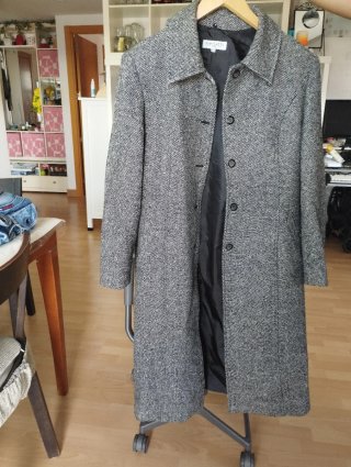 Abrigo elegante Marietti gris y negro talla L