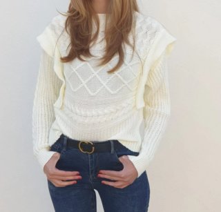 Jersey blanco con volantes