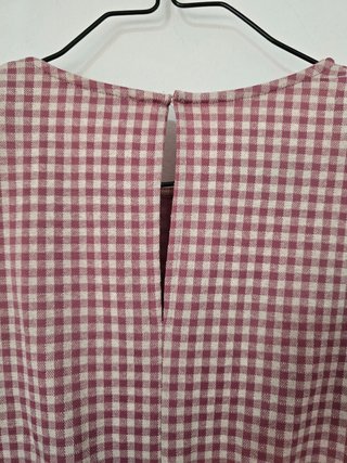 Vestido Zara cuadros rosa y beige