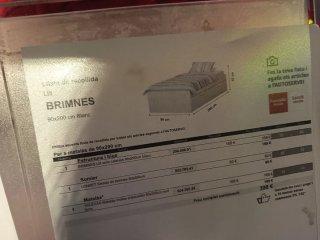 Estructura Cama BRIMNES Blanca 90x200cm