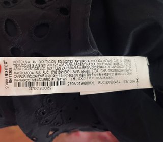 Vestido Zara Negro Bordado Inglés Talla XL