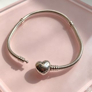 Pulsera Pandora Cadena Serpiente Corazón 20cm