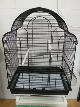 Oferton!! 18€ Jaula grande para pájaros negra.