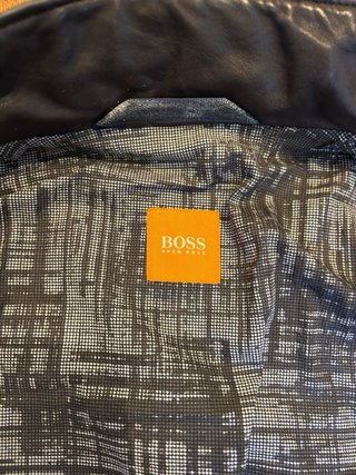 Cazadora Piel Hugo Boss Biker Marrón