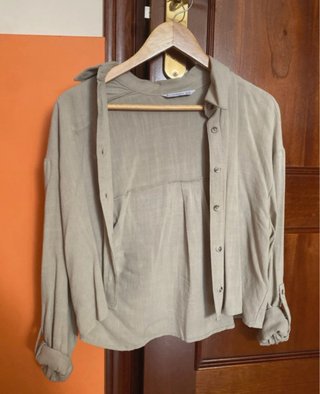 Camisa verde manga larga