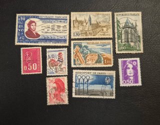 Lote de 9 sellos franceses