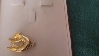 Broche Vintage Pantera Dorada con Cristales