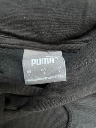 Sudadera Puma Negra con Capucha y Logo