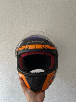 Casco LS2 Naranja y Negro talla s