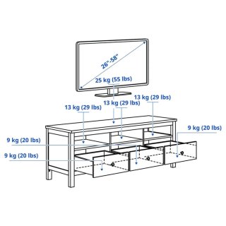 Mueble TV Ikea Hemnes Madera