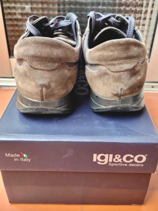 Zapatillas IGI&CO Piel y Ante Marrón/Gris