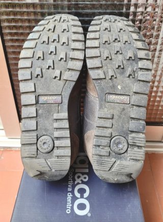 Zapatillas IGI&CO Piel y Ante Marrón/Gris