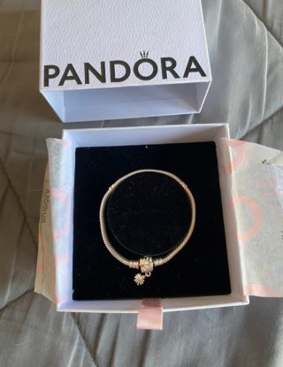 Pulsera Pandora Plata con Charm Flor