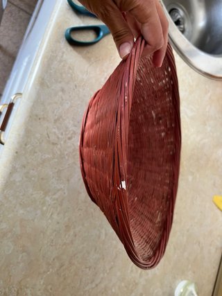 Cesta Artesanal Mimbre Roja