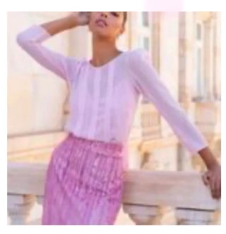 Conjunto Falda y Camisa Silvia Navarro Rosa