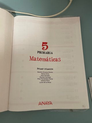Matemáticas 5 Primaria Primer trimestre