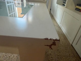 Mesa centro elevable blanca con cristal