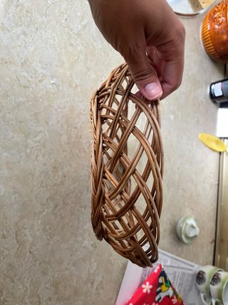 Cesta Mimbre/Rattán Artesanal Marrón