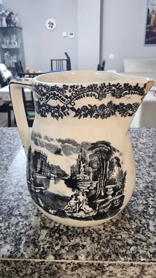 Jarra de leche Cartuja porcelana grande