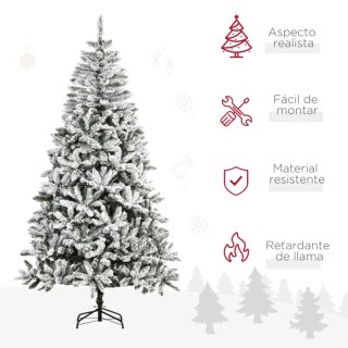 Árbol Navidad Artificial 225cm Nieve Ignífuga