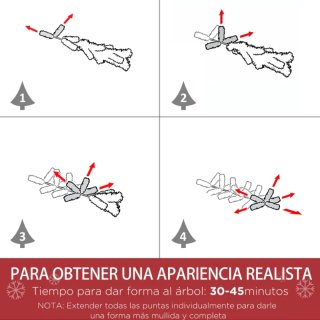 Árbol Navidad Artificial 225cm Nieve Ignífuga