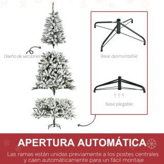 Árbol Navidad Artificial 225cm Nieve Ignífuga