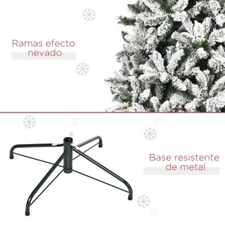 Árbol Navidad Artificial 225cm Nieve Ignífuga