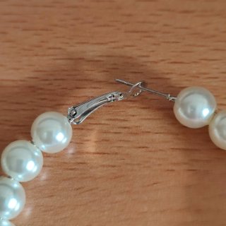 Pendientes aro perla 5 cm