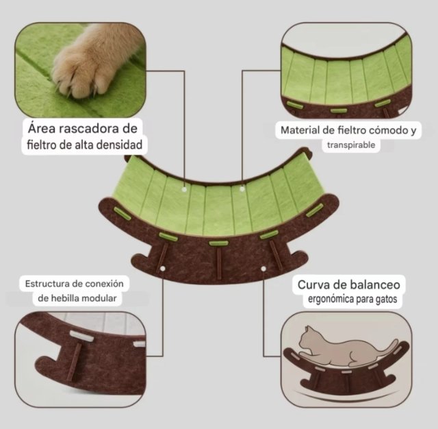 Cama Mecedora para Mascotas Marrón y Beige