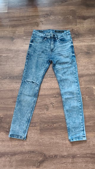 Pantalón skinny azul lavado