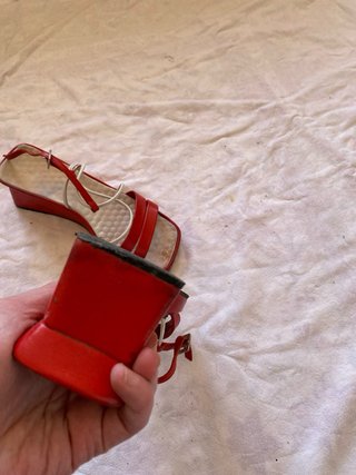 Sandalias plataforma rojas y blancas T38